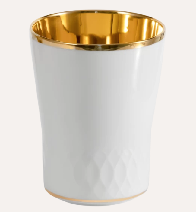 Meissen Champagne goblet, swords relief, shiny gold (Germany)