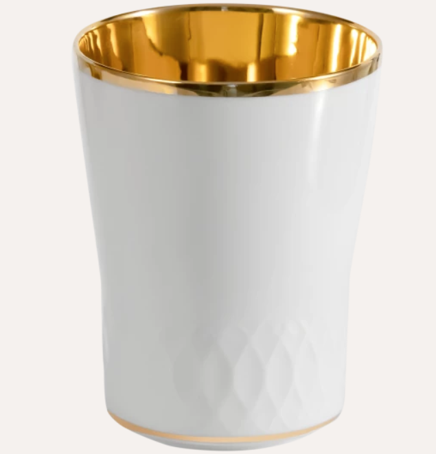 Meissen Champagne goblet, swords relief, shiny gold (Germany)