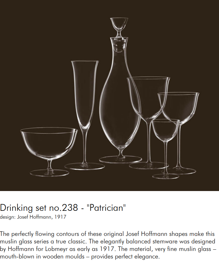 Lobmeyr Drinking Set No. 238 Patrician Wine Goblet VD