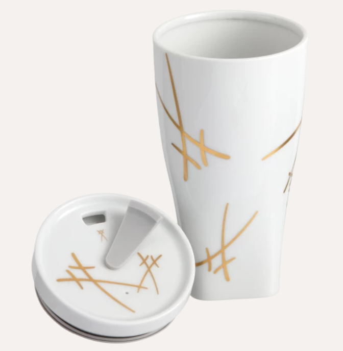 Meissen Coffee To Go Mug, Shape "Nova", Swords (Germany)