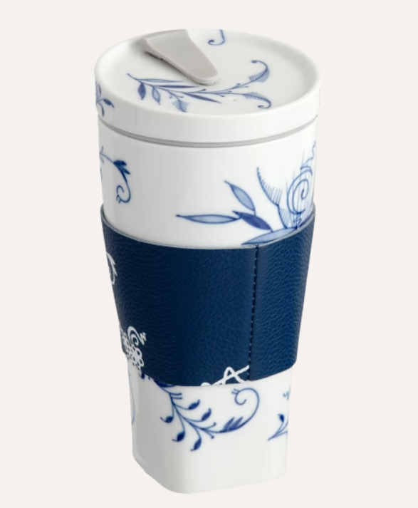 Meissen Coffee To Go Mug "Shape Nova", Blue Onion (Germany)