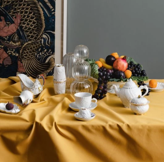 Meissen Gourmet Plate, Shape "Swan Service", bisque white (Germany)