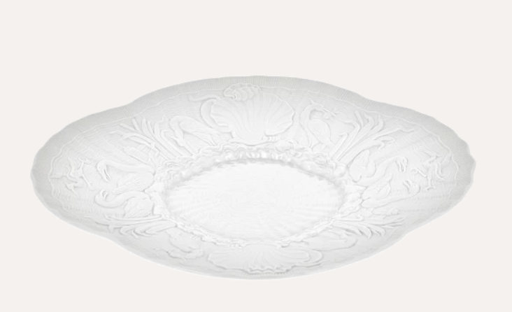 Meissen Gourmet Plate, Shape "Swan Service", bisque white (Germany)