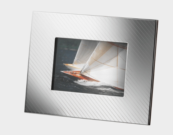 Robbe & Berking Hatched Picture Frame in sterling silver (Germany)