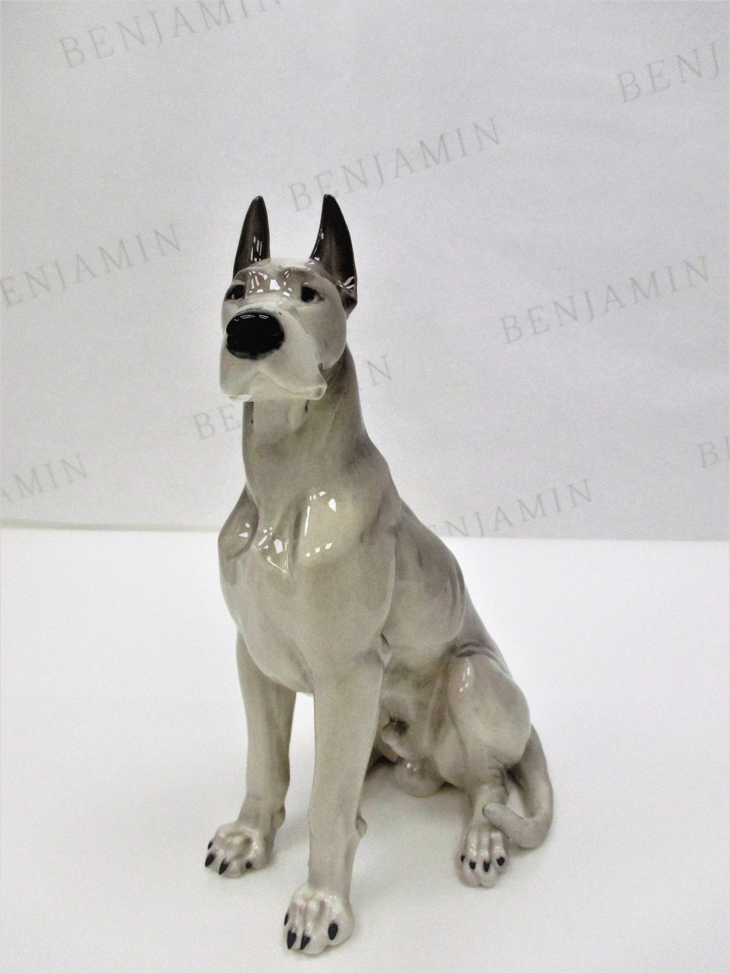 Nymphenburg Figurine "Sitting Dane" designed in 1927 (Germany)