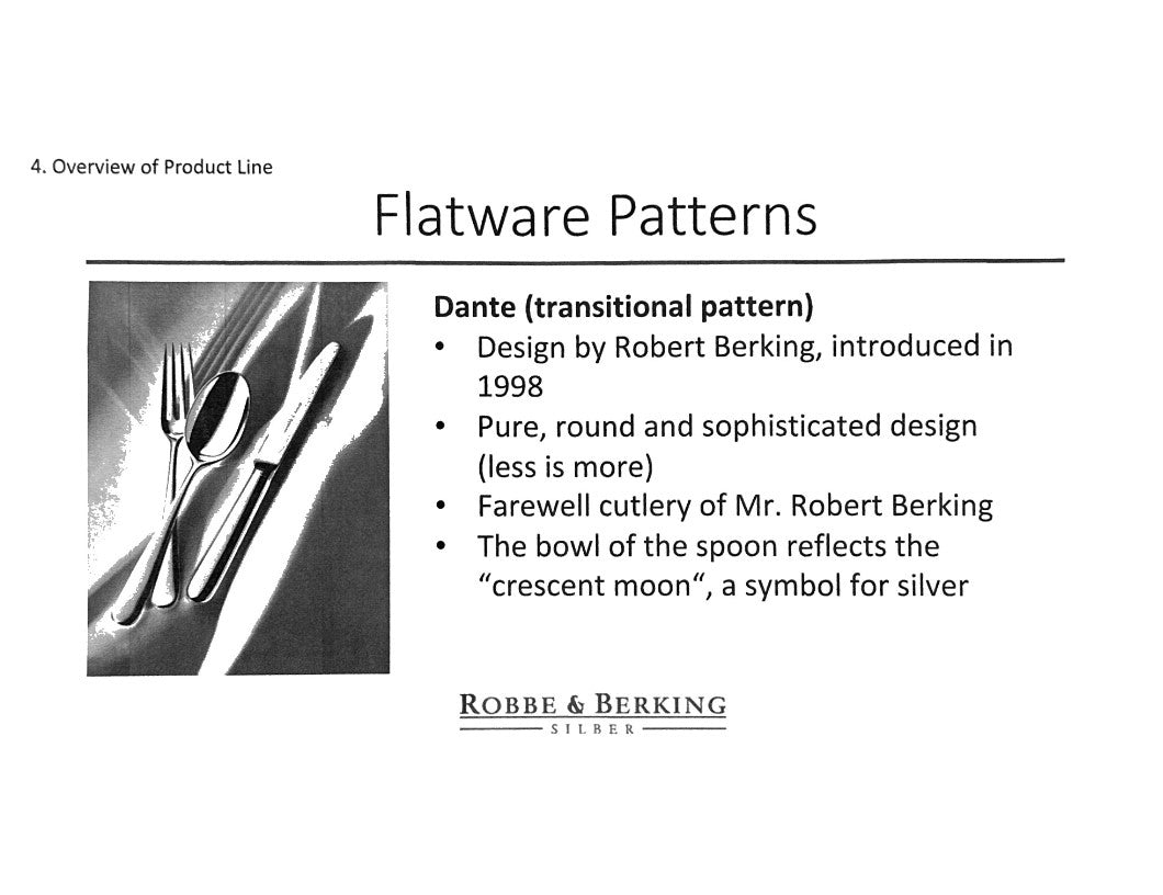 Robbe & Berking Flatware "Dante" 5-piece set, design of 1998 (Germany)