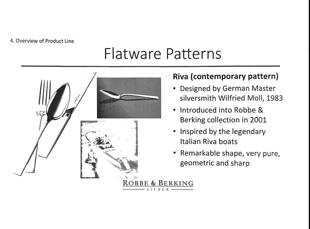 Robbe & Berking Flatware "Riva" 5-piece set, design of 1983 (Germany)