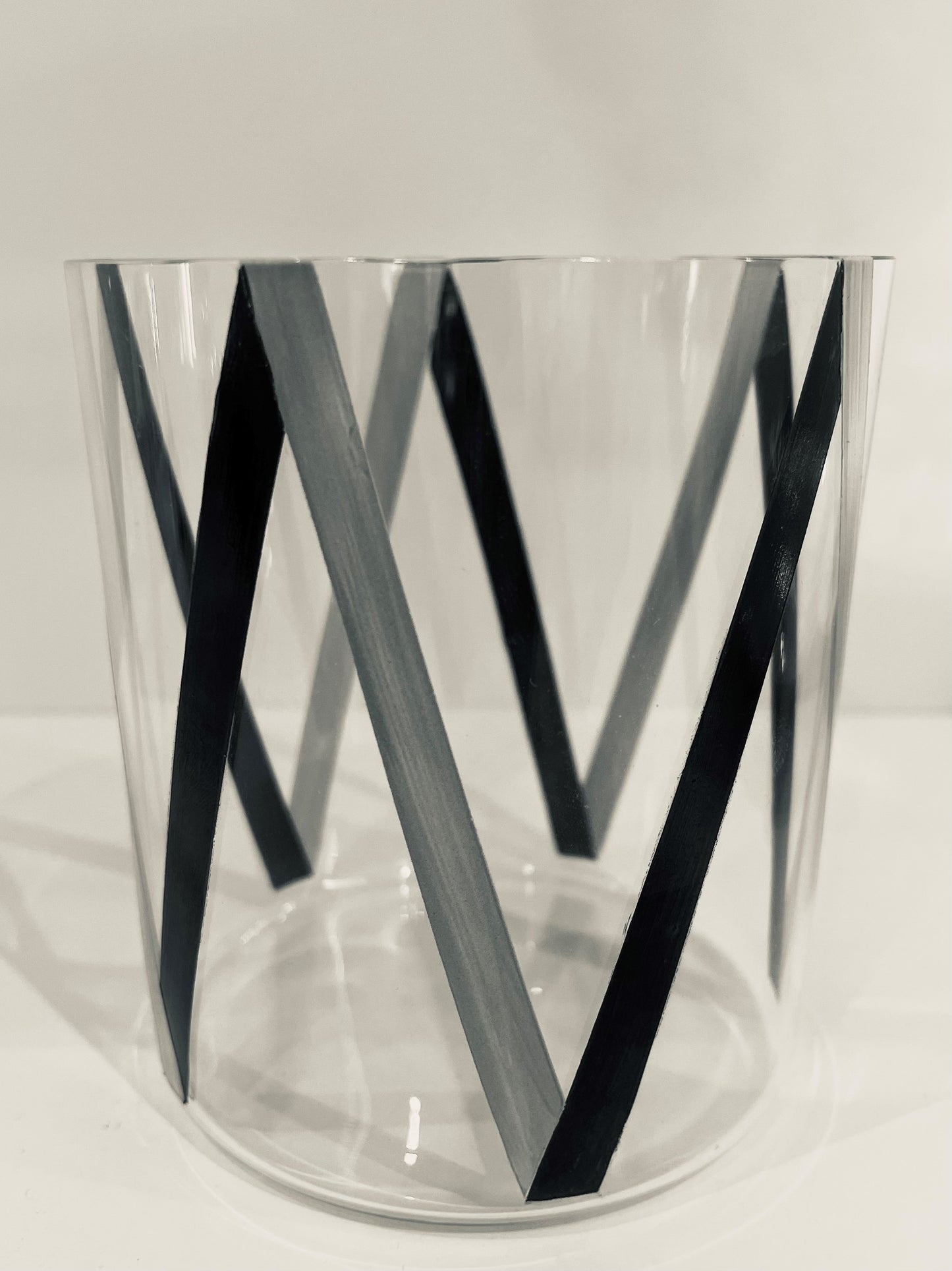 Lobmeyr Bar Series "NEO" Enamel Painted VIII-XI-II Tumbler Grey/Black designed by Martino Gamper in 2016 (Austria)