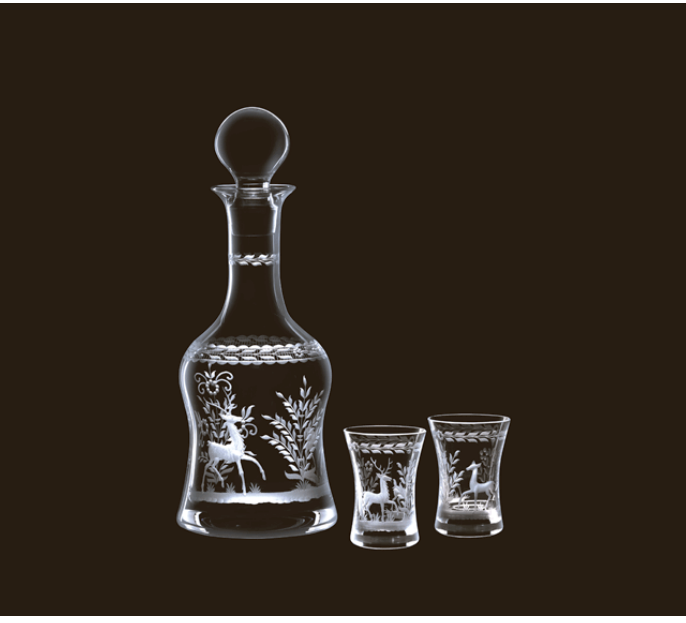 Lobmeyr Drinking Set No. 233 Tiroler Hirsch Beer Mug