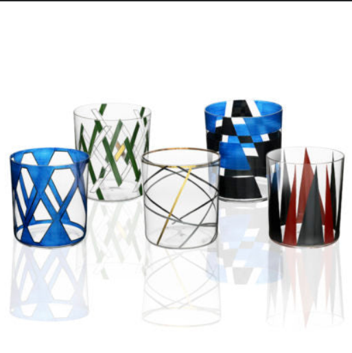 Lobmeyr Bar Series "NEO" VIII-II-II Tumbler Enamel Painted designed by Martino Gamper in 2016 (Austria)