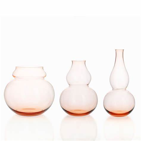 Lobmeyr Flower Vase I "Calabash" BV71 I. in Rosalin by Sebastian Menschhorn, 2016 (Austria)