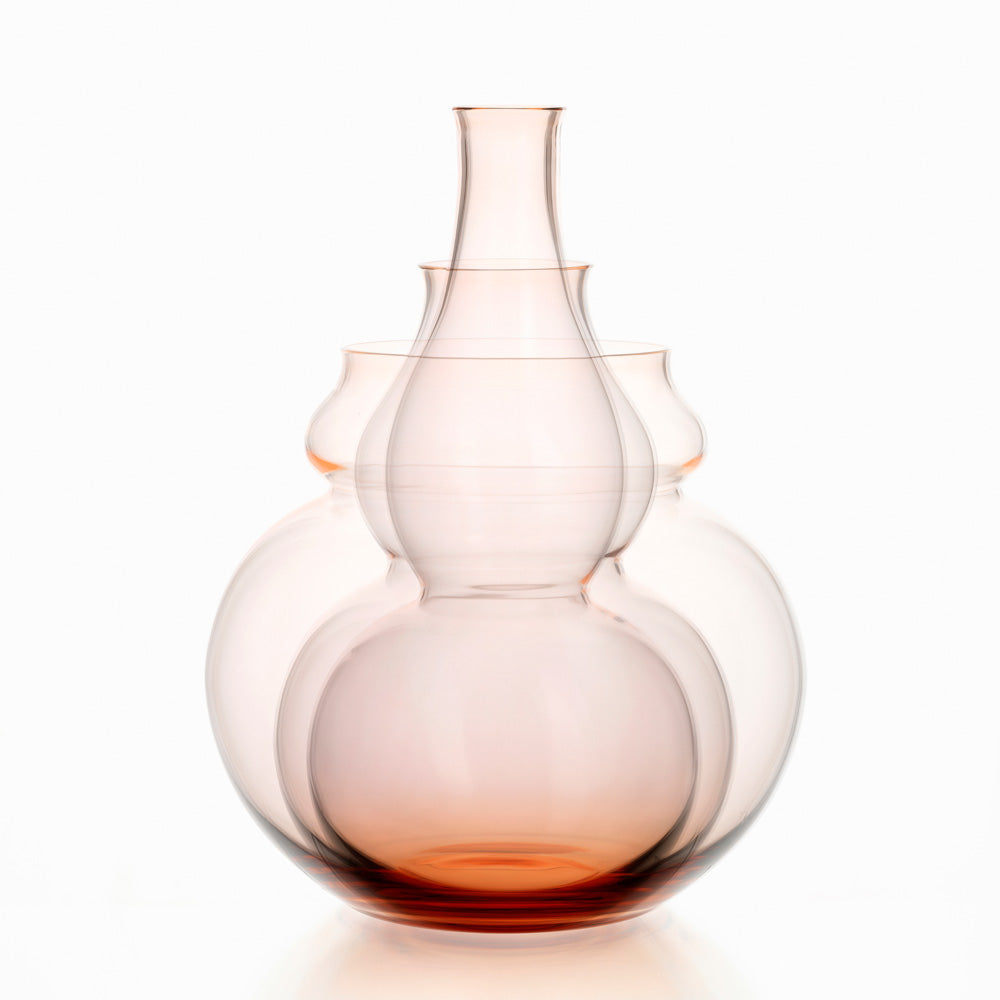 Lobmeyr Flower Vase I "Calabash" BV71 I. in Rosalin by Sebastian Menschhorn, 2016 (Austria)
