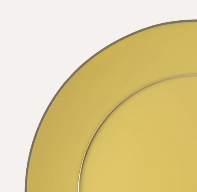 Meissen Dinner Plate, Shape "No 41", "The Original", plain, yellow, gold, 29 cm