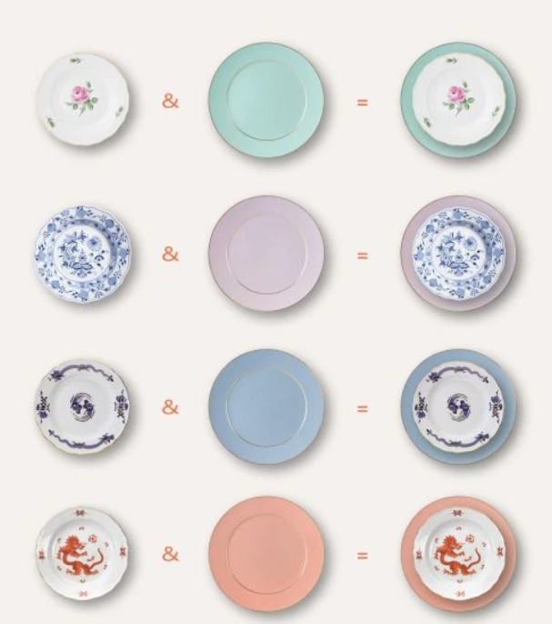 Meissen Dinner Plate, Shape "No 41", "The Original", plain, blue, gold, 29 cm