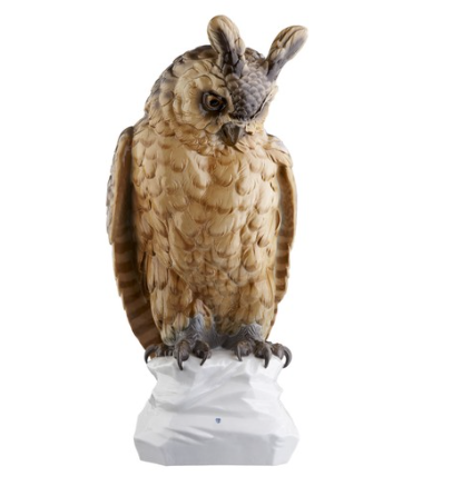 Nymphenburg Figurine "Great Horned Owl" designed by August Goehring in 1927 (Germany)