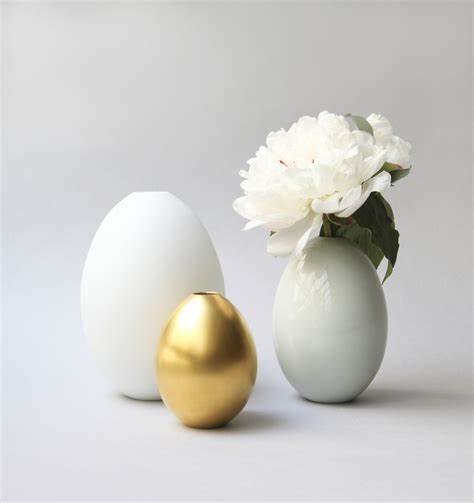 Nymphenburg Large White Glazed Egg Vase designed by Ted Muehling (Germany)