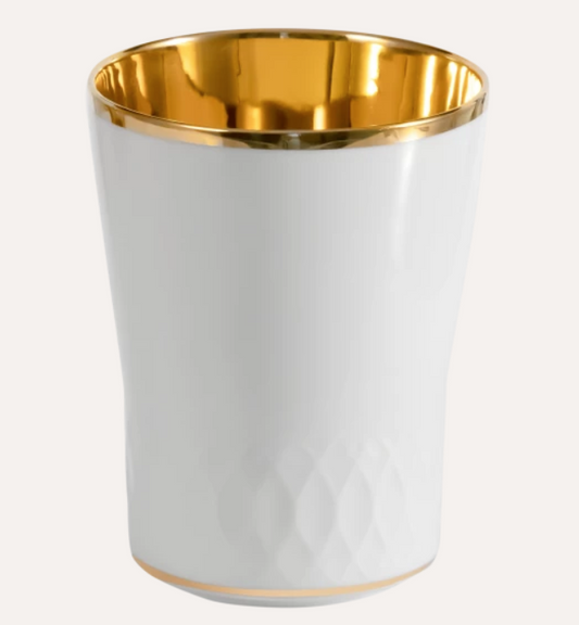 Meissen Champagne goblet, swords relief, shiny gold (Germany)