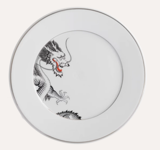 Meissen Starter and Dessert Plate, Shape "Vitruv", Fortune Dragon (Germany)