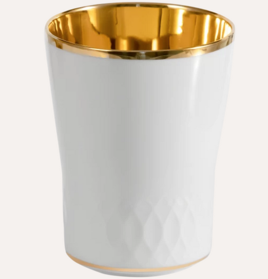 Meissen Champagne goblet, swords relief, shiny gold (Germany)