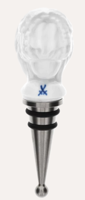 Meissen Bottle Stopper Lady with Bonnett (Germany)