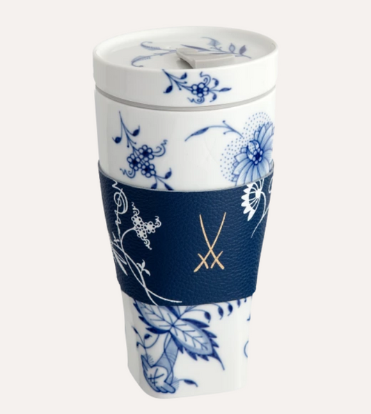 Meissen Coffee To Go Mug "Shape Nova", Blue Onion (Germany)