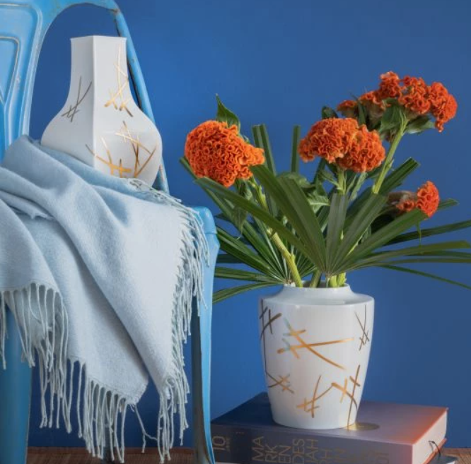 Meissen Vase, Shape "MEISSEN Cosmopolitan", "Swords", H 21 cm