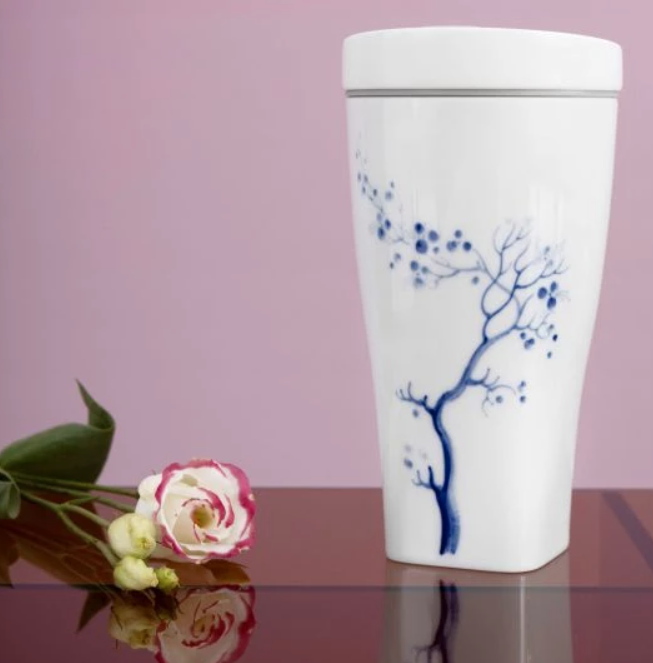 Meissen To Go Mug, Shape "Nova", "Blue Orchid", cobalt blue, V 0.35