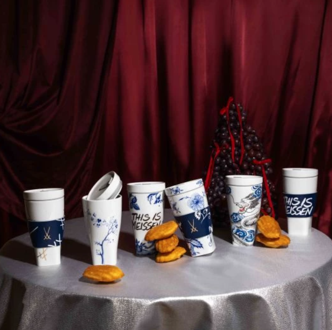 Meissen To Go Mug, Shape "Nova", "Blue Orchid", cobalt blue, V 0.35