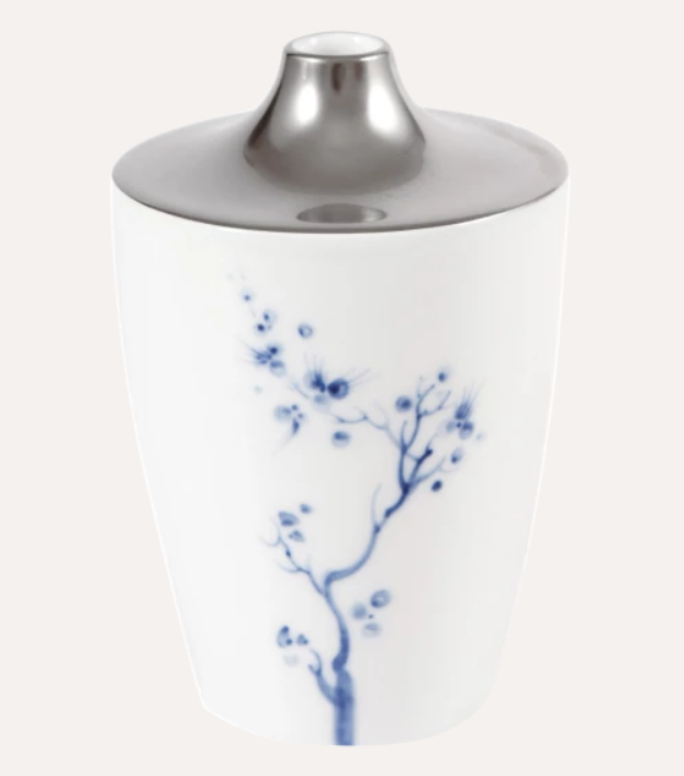 Meissen Vase, Shape "MEISSEN Cosmopolitan", Blue Orchid Platinum, H 11 cm