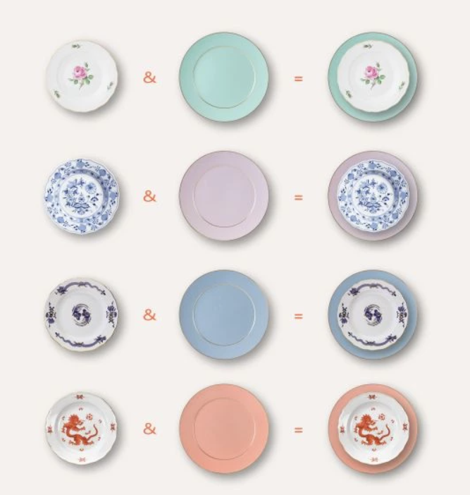 Meissen Dinner Plate, Shape "No 41", "The Original", plain, red, gold, 29 cm