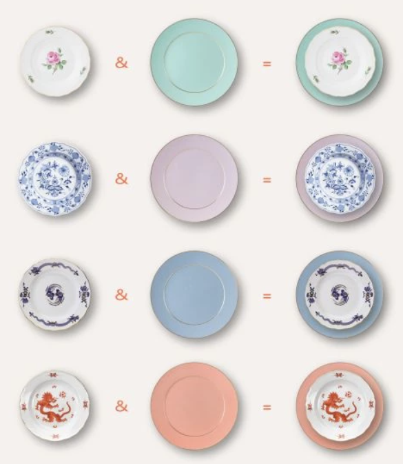 Meissen Dinner Plate, Shape "No ", "The Original", plain, celadon, gold, 29 cm