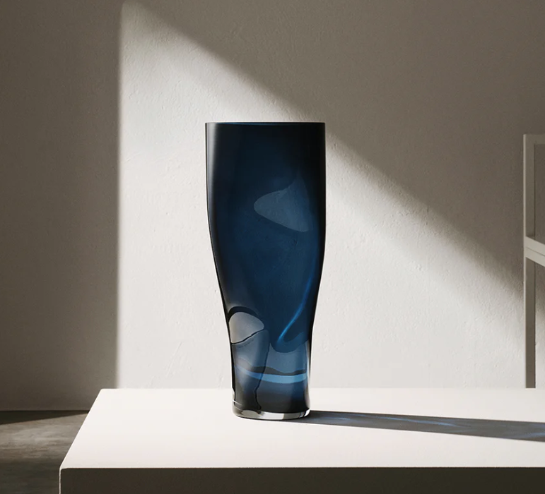 ORREFORS Squeeze Vase Midnight Blue XL