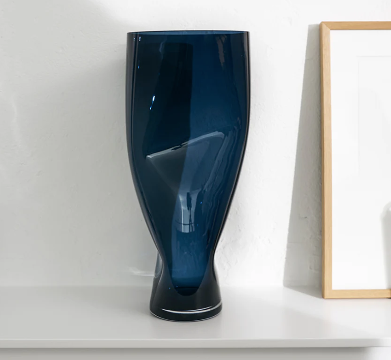 ORREFORS Squeeze Vase Midnight Blue XL