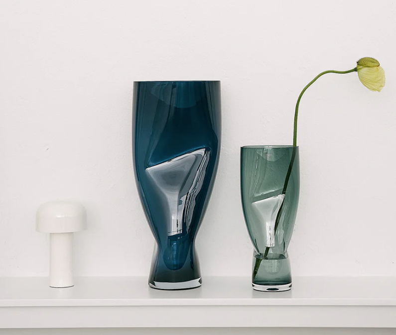 ORREFORS Squeeze Vase Midnight Blue XL
