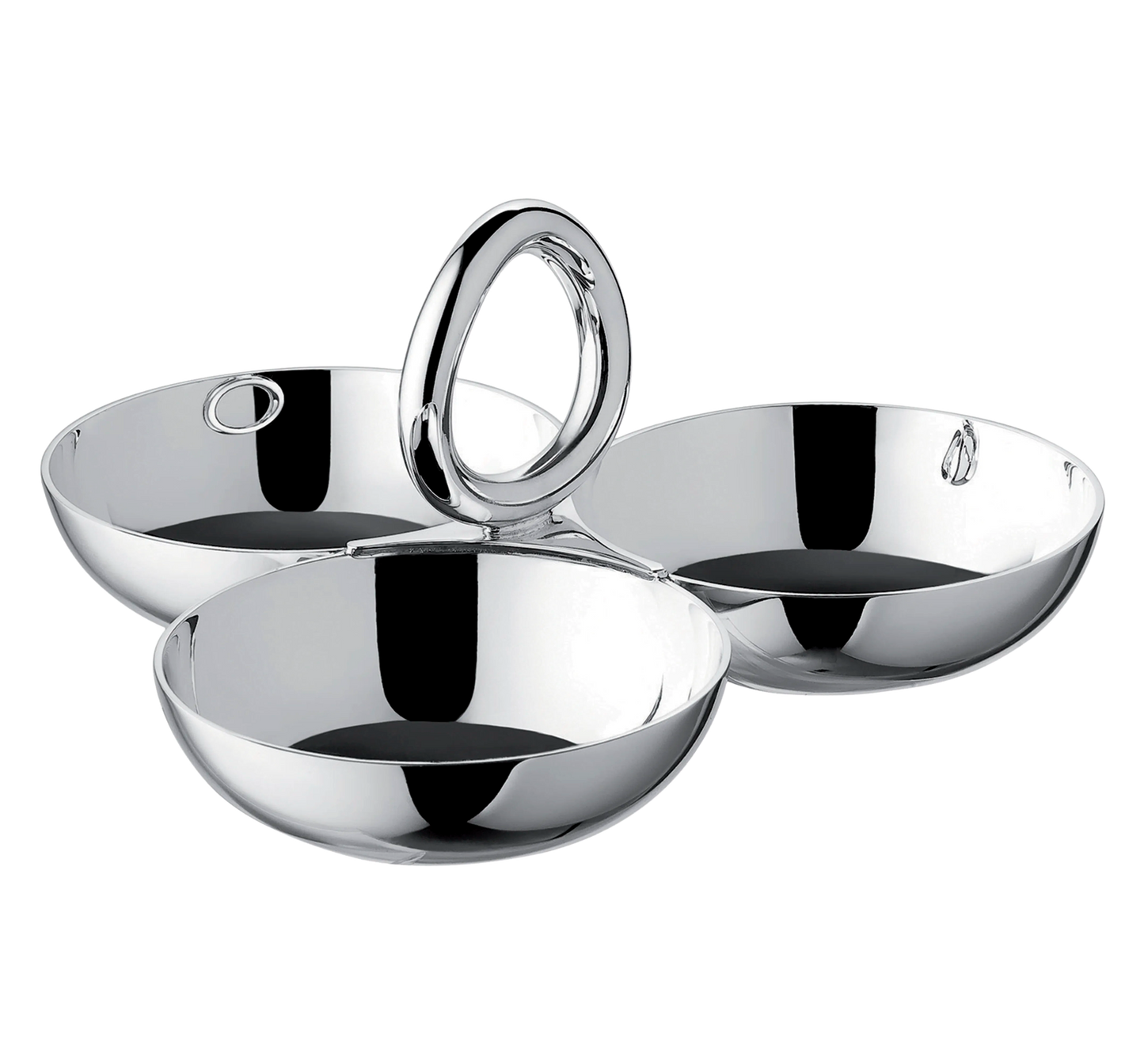 Christofle Vertigo Small Silver-Plated 3-Bowl Snack Dish