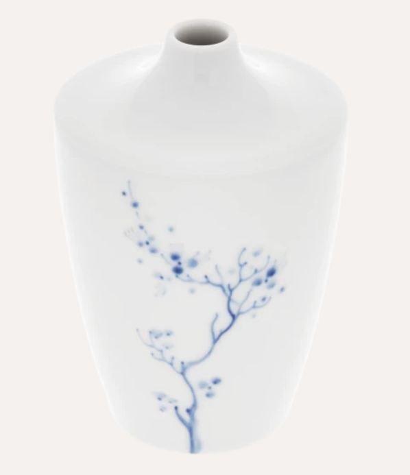 Meissen Vase, Shape "MEISSEN Cosmopolitan", "Blue Orchid", cobalt blue, H 11 cm