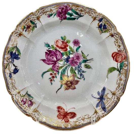 Nymphenburg "Rococo Cumberland Collection " bread plate, 24K gold rim (Germany)