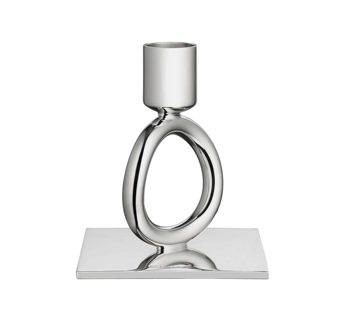 Christofle Vertigo Silver-Plated Single-Ring Candlestick Holder