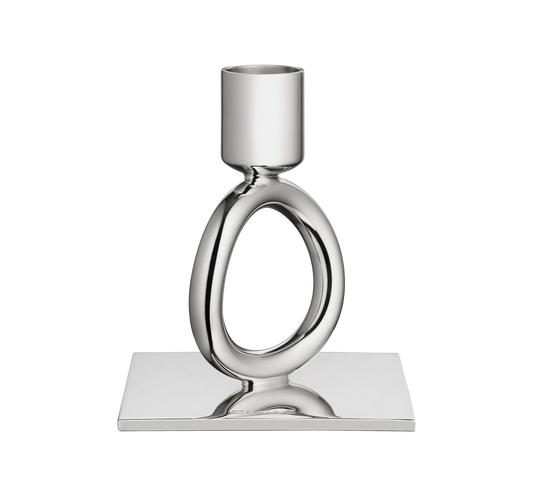Christofle Vertigo Silver-Plated Single-Ring Candlestick Holder