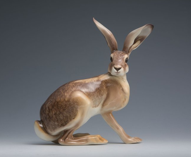 Nymphenburg Figurine "Hare" designed by Theodor Kärner (Germany)