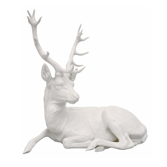 Nymphenburg Figurine "Lying Stag" designed by August Goehring (Germany)