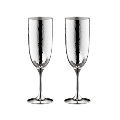 Robbe & Berking Champagne Flutes in Martele style (2 pcs.) (Germany)